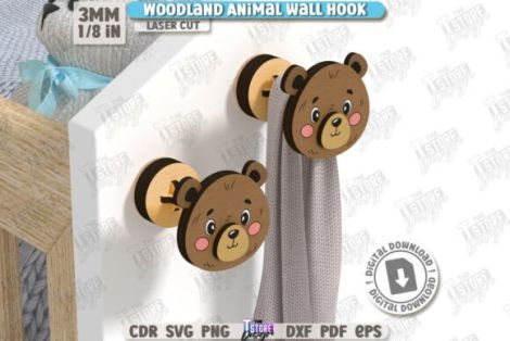 Ganchos de pared Woodland para corte láser y CNC