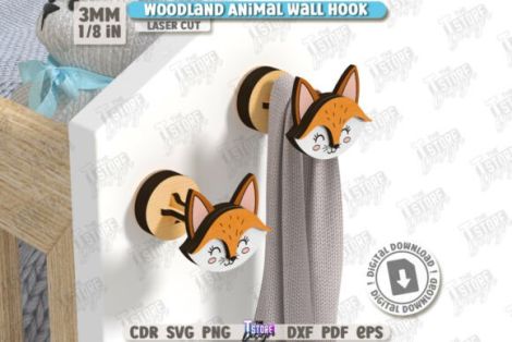 Ganchos de pared Woodland para corte láser y CNC