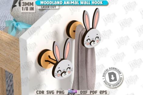Ganchos de pared Woodland para corte láser y CNC