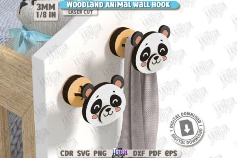 Ganchos de pared Woodland para corte láser y CNC
