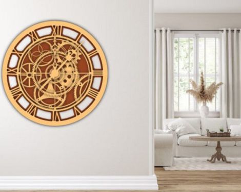 Reloj Multicapa 3D Personalizado para Corte Láser - Diseño Único y Moderno