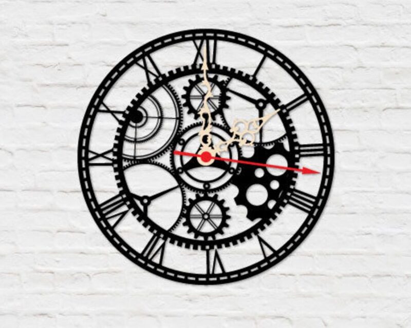 Silueta de Reloj para Corte Láser - Diseño Creativo y Personalizado para Decoración