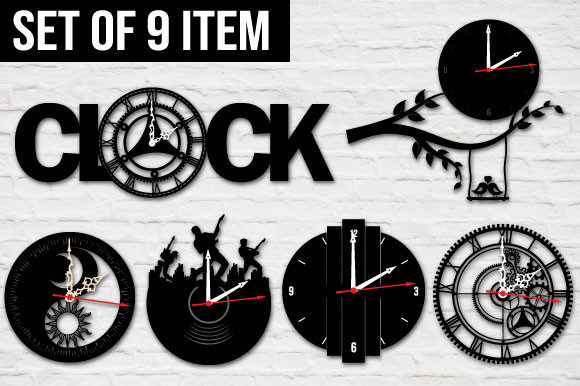 Paquete de Siluetas de Relojes para Corte Láser - Archivos DIY y Personalizables