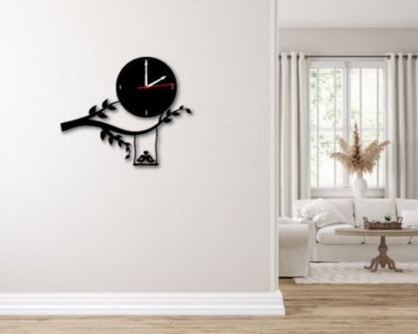 Silueta de reloj para corte láser CNC - Diseño personalizable y preciso