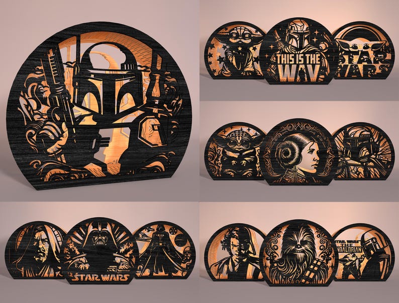 Caja sombras galaxy warrior para corte láser y CNC