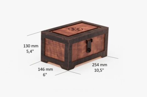 Cofre del tesoro estilo pirata para corte láser y CNC, archivo SVG y DXF incluido