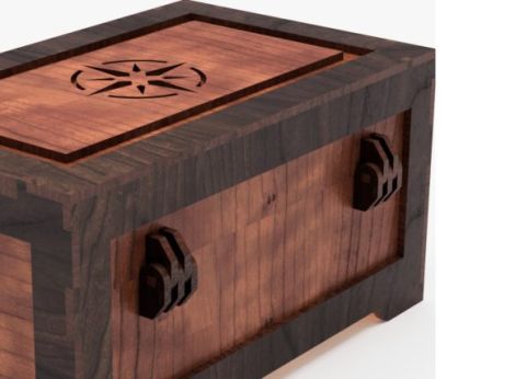 Cofre del tesoro estilo pirata para corte láser y CNC, archivo SVG y DXF incluido
