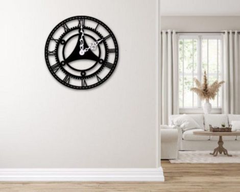 Plantilla de silueta de reloj elegante para corte láser DIY en madera y acrílico
