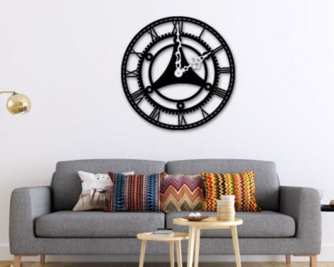Plantilla de silueta de reloj elegante para corte láser DIY en madera y acrílico