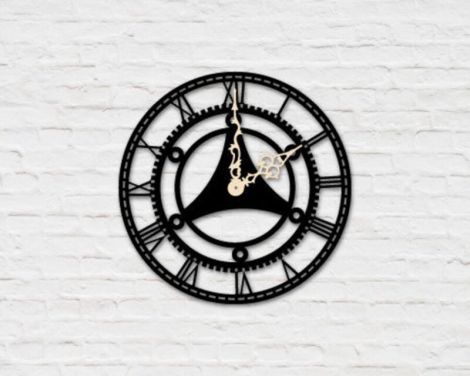 Plantilla de silueta de reloj elegante para corte láser DIY en madera y acrílico