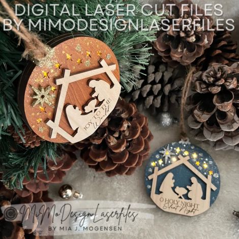 Adorno de Navidad Escena de Natividad para corte láser CNC