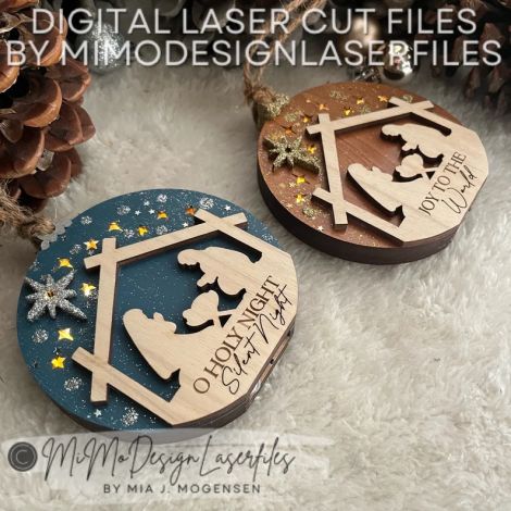 Adorno de Navidad Escena de Natividad para corte láser CNC