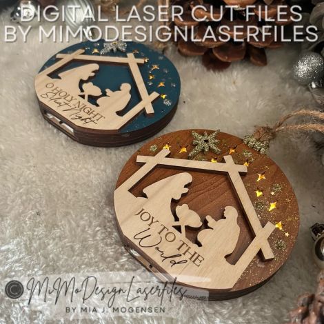 Adorno de Navidad Escena de Natividad para corte láser CNC