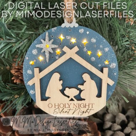 Adorno de Navidad Escena de Natividad para corte láser CNC