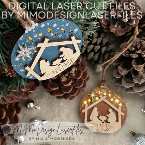 Adorno de Navidad Escena de Natividad para corte láser CNC