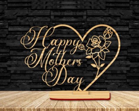 Paquete Decorativo para Mamá: Siluetas de Amor para Corte Láser Personalizadas
