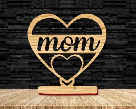 Paquete Decorativo para Mamá: Siluetas de Amor para Corte Láser Personalizadas