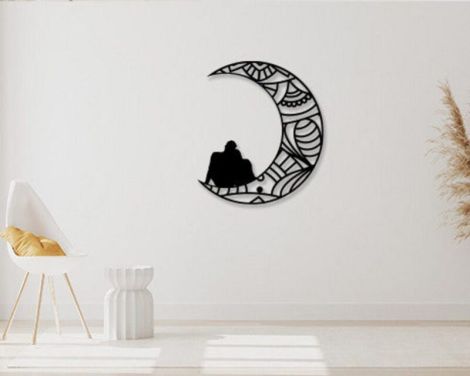 Archivo de corte láser de figuras de personas sentadas en media luna para decoración artes