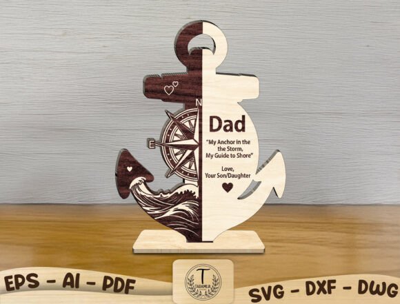 Letrero personalizado para Día del Padre con diseño para corte láser
