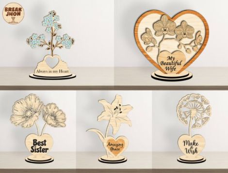 Soporte floral para corte láser y CNC ideal para decoración Hogar