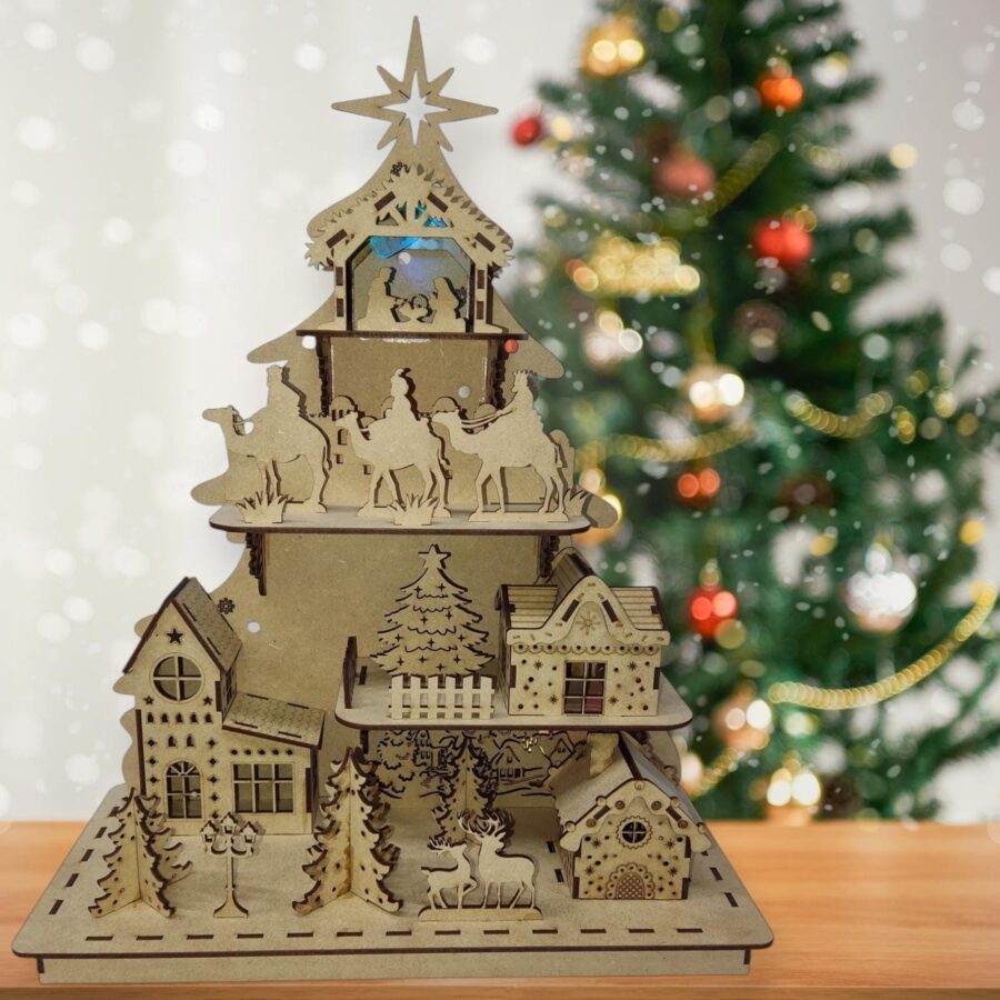 Archivos SVG y DXF para Árbol de Navidad - Corte Láser para Villaggio Navideño