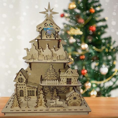 Archivos SVG y DXF para Árbol de Navidad - Corte Láser para Villaggio Navideño