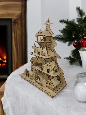 Archivos SVG y DXF para Árbol de Navidad - Corte Láser para Villaggio Navideño