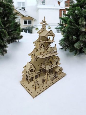 Archivos SVG y DXF para Árbol de Navidad - Corte Láser para Villaggio Navideño