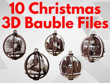 Adornos Navideños 3D para Árboles - Paquete Digital de Corte Láser para Manualidades