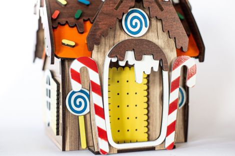 Casa de Jengibre 3D para Cortar a Láser - Archivos SVG y DXF para Proyectos DIY Navideños