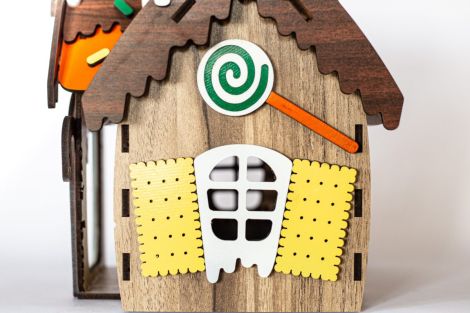 Casa de Jengibre 3D para Cortar a Láser - Archivos SVG y DXF para Proyectos DIY Navideños
