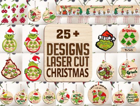 Paquete de Archivos SVG de Cortes Láser: Decoraciones Animadas de Navidad para Glowforge