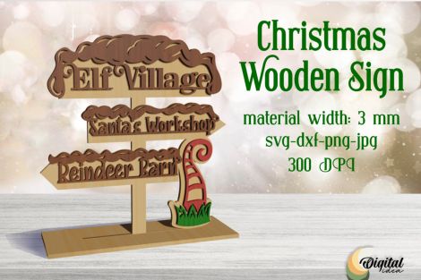 Letreros Navideños 3D de Madera Cortados con Láser - Decoración Festiva y Bienvenida