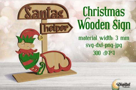 Letreros Navideños 3D de Madera Cortados con Láser - Decoración Festiva y Bienvenida