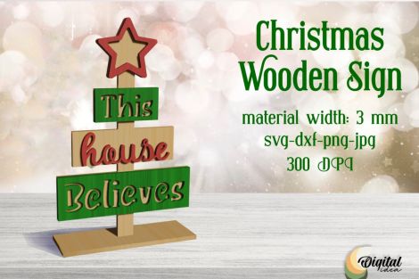 Letreros Navideños 3D de Madera Cortados con Láser - Decoración Festiva y Bienvenida