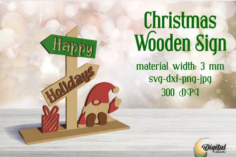 Letreros Navideños 3D de Madera Cortados con Láser - Decoración Festiva y Bienvenida