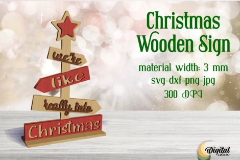 Letreros Navideños 3D de Madera Cortados con Láser - Decoración Festiva y Bienvenida