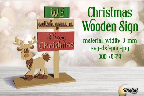 Letreros Navideños 3D de Madera Cortados con Láser - Decoración Festiva y Bienvenida