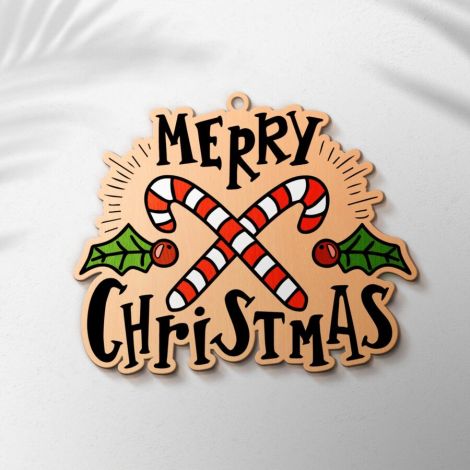 Adornos navideños infantiles SVG para corte láser - Decoraciones coloridas y creativas par
