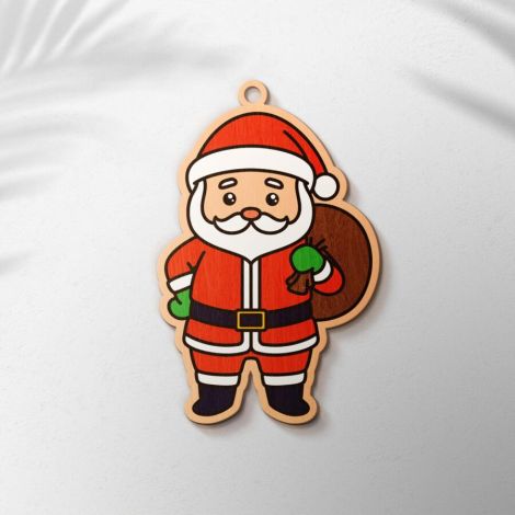 Adornos navideños infantiles SVG para corte láser - Decoraciones coloridas y creativas par