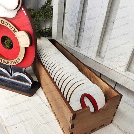Cuenta Atrás de Navidad Santa SVG - Archivo para Corte Láser - Decoración Navideña DIY