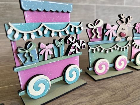 SVG Navidad Tren Corte Láser: Santa, Rudolph y Pan de Jengibre para Glowforge