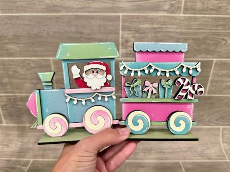 SVG Navidad Tren Corte Láser: Santa, Rudolph y Pan de Jengibre para Glowforge