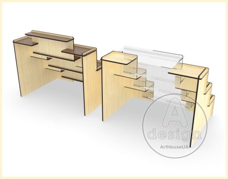 Estantes de exhibición cortados con láser - Archivo SVG para Glowforge en 3 tamaños para r