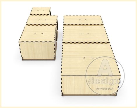 Cajas de Almacenamiento SVG para Corte Láser – Pack de 6 Cajas con Tapa Abatible y Diseño