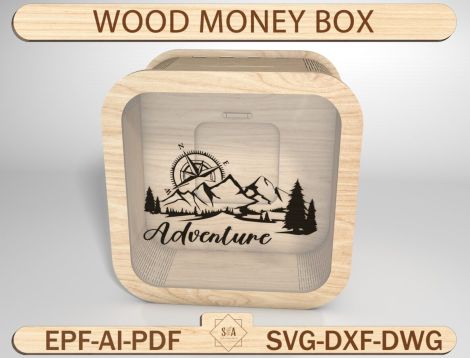 Caja de Ahorros de Madera para Niños - Archivos SVG para Cortes Láser y Alcancías