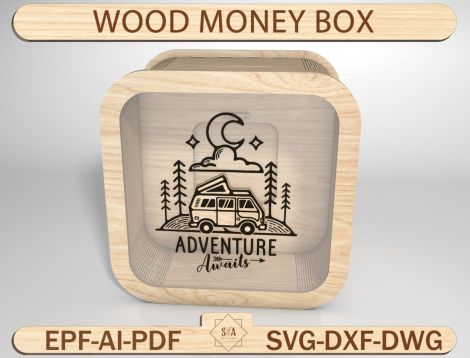 Caja de Ahorros de Madera para Niños - Archivos SVG para Cortes Láser y Alcancías