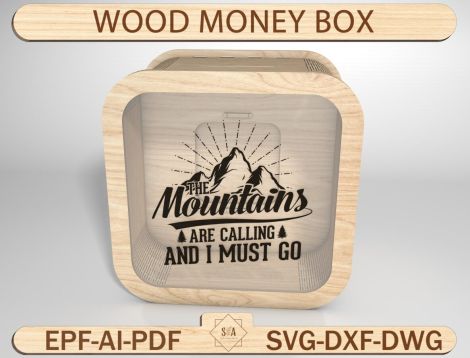 Caja de Ahorros de Madera para Niños - Archivos SVG para Cortes Láser y Alcancías