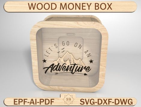 Caja de Ahorros de Madera para Niños - Archivos SVG para Cortes Láser y Alcancías
