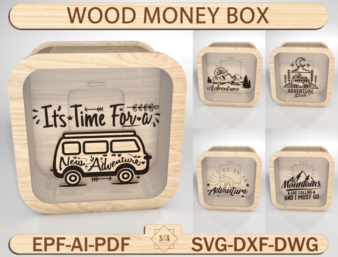 Caja de Ahorros de Madera para Niños - Archivos SVG para Cortes Láser y Alcancías